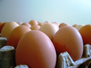 Farm fresh eggs, all nice and clean!