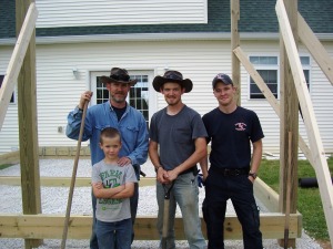 The guys building the back porch.